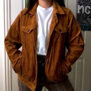 oversized tan/caramel corduroy button up j…